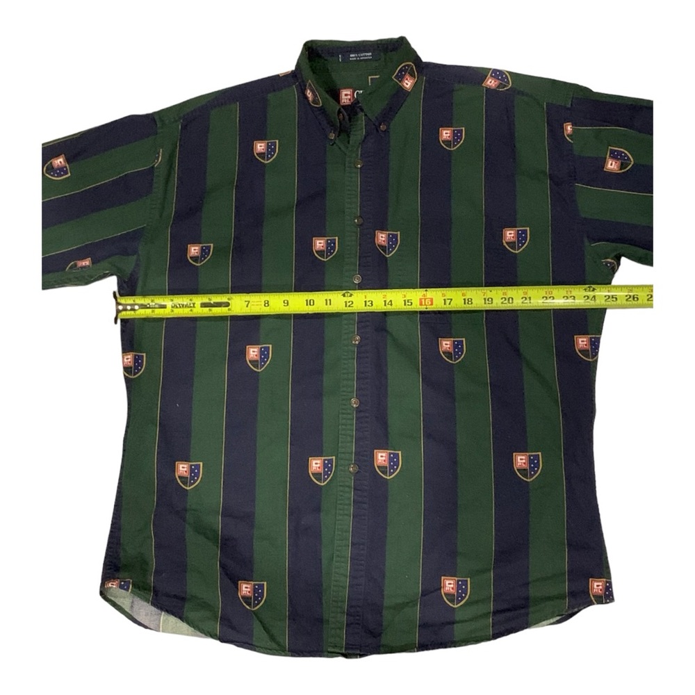 Ralph Lauren Chaps Green Cotton Vintage Collar Long Sleeve Dress Shirt Size L